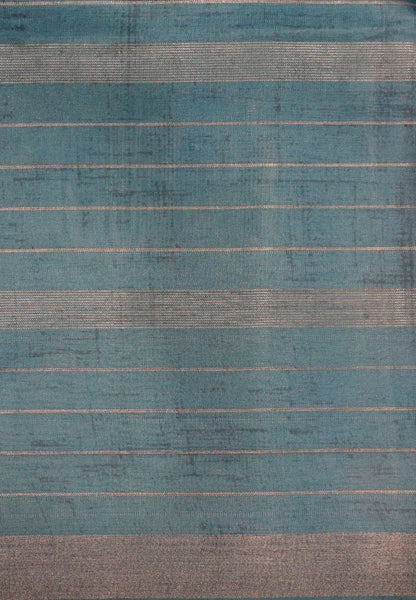 Korean Tussar Saree-Pastel Floral Artistic Weave-Ramar Blue