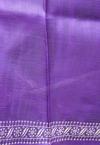 Pure Tussar Saree-Purple in Geometric pattern