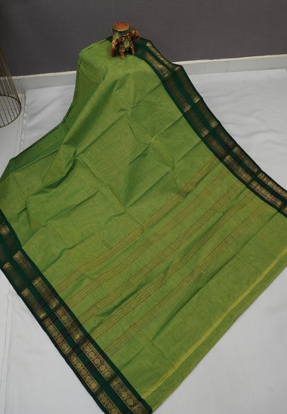 Kanchi Cotton Saree-Light Green with Retapet Border