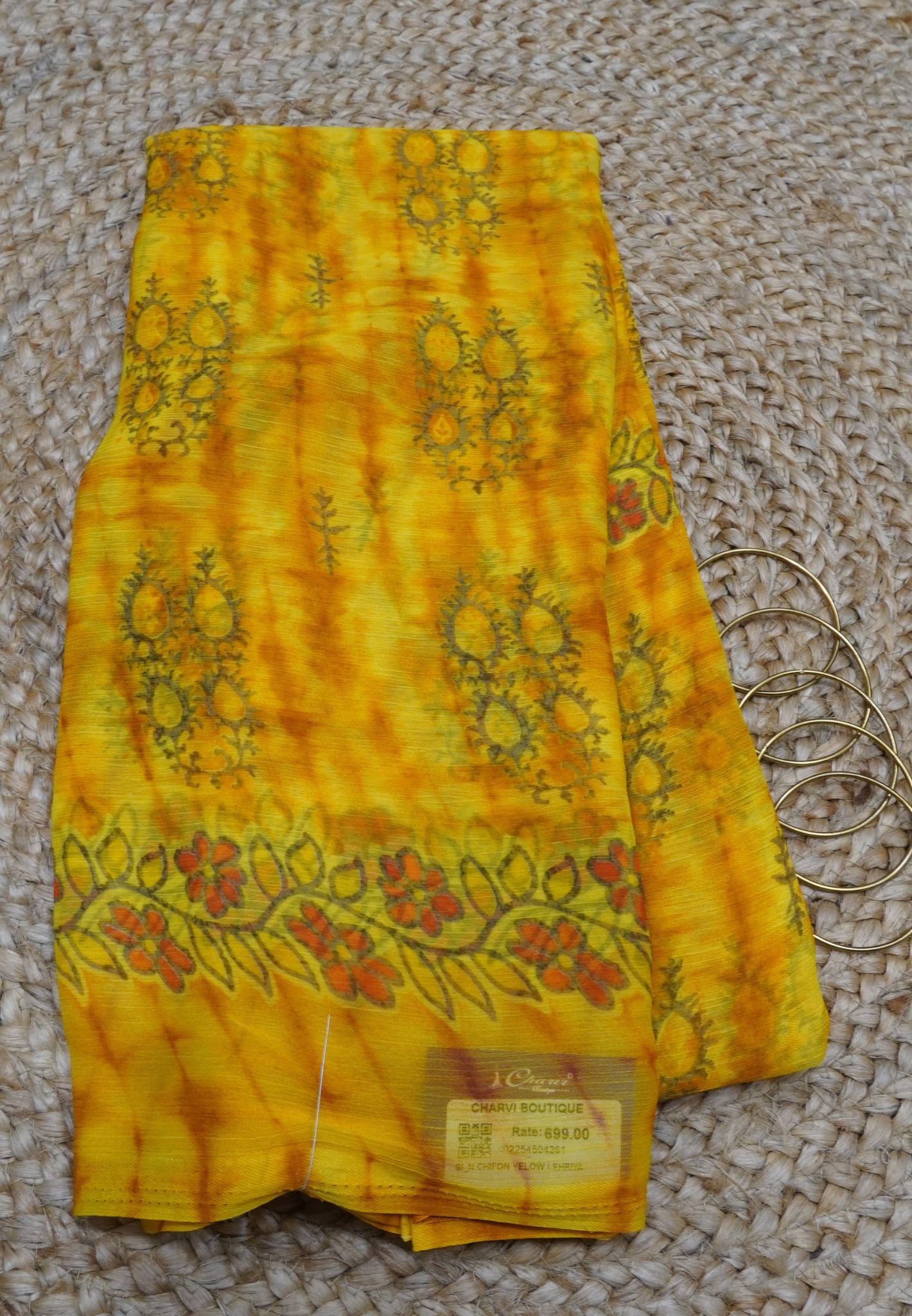 Chiffon Saree -Yellow