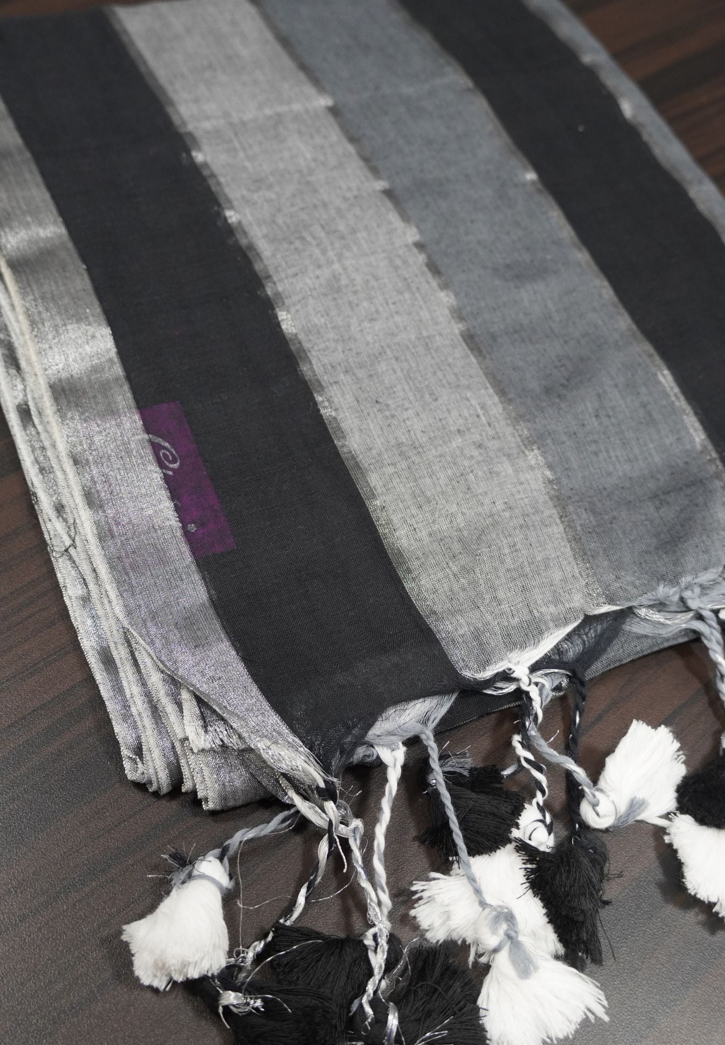 Khadi Cotton Saree - Black