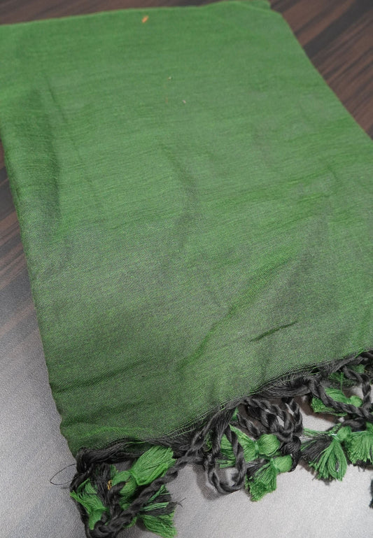 Khadi Cotton Saree - Sage Green