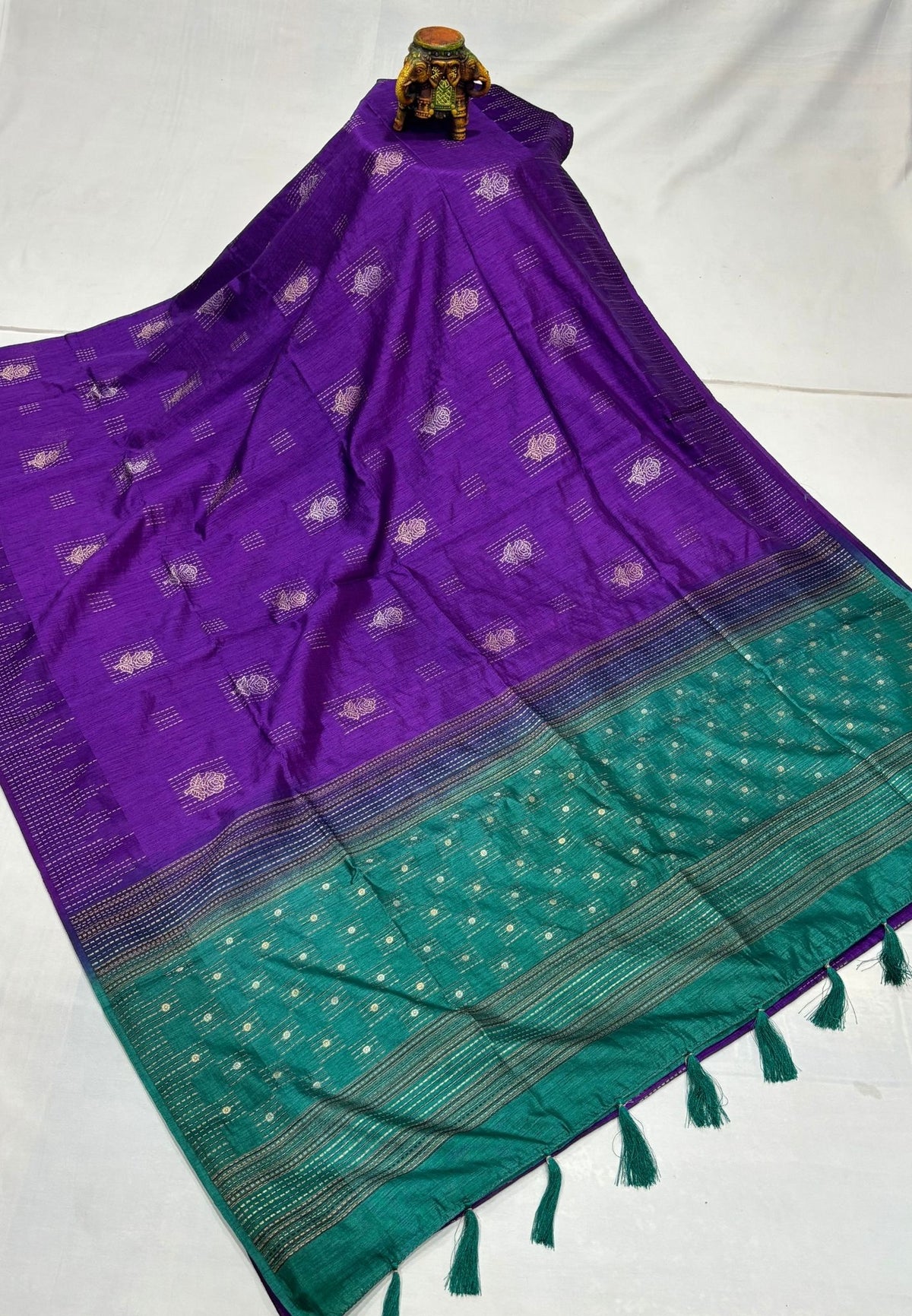 Chanderi Saree-Violet with Zari Lines