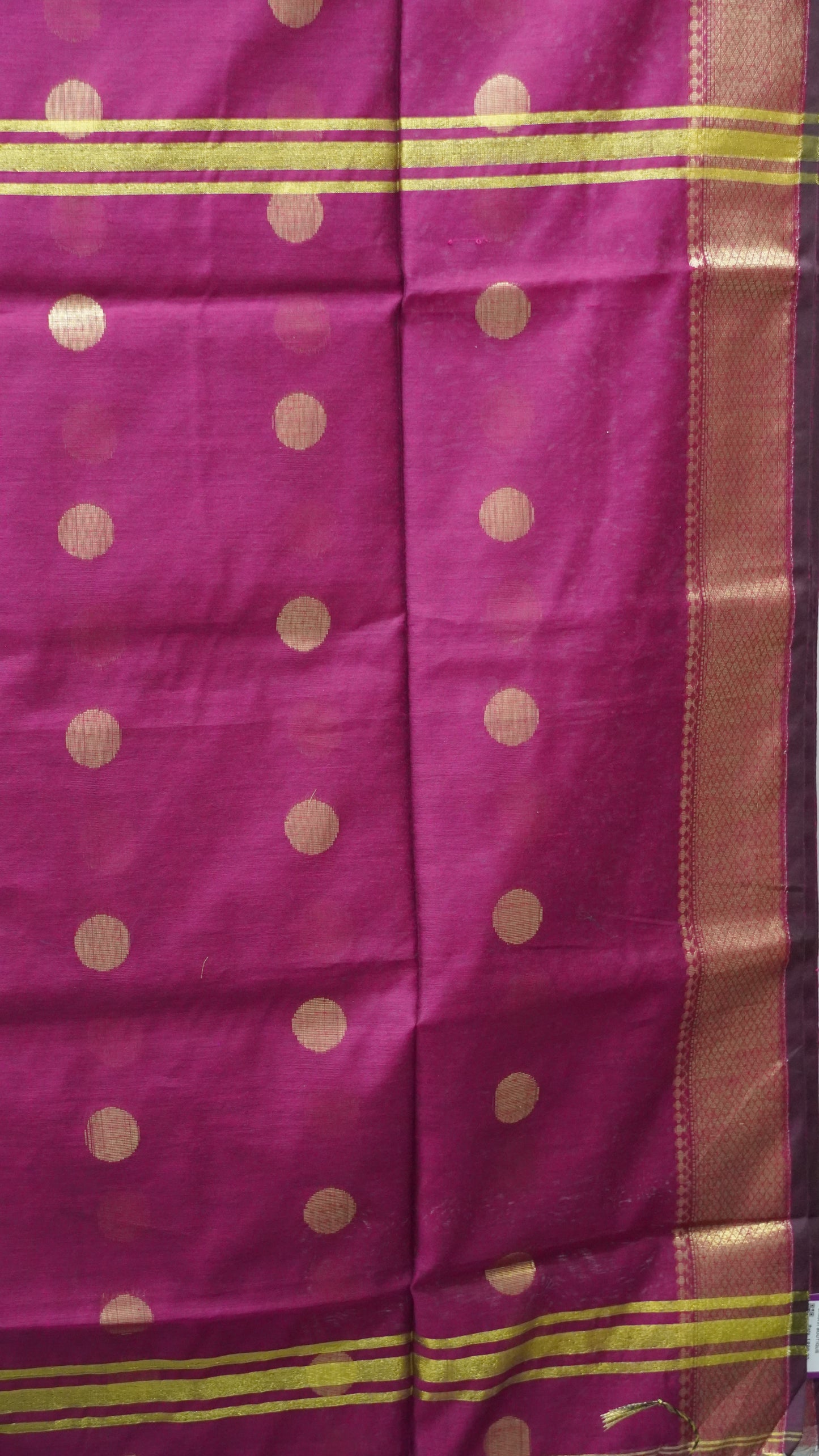 Maheswari Cotton Saree Round Butta-Purple