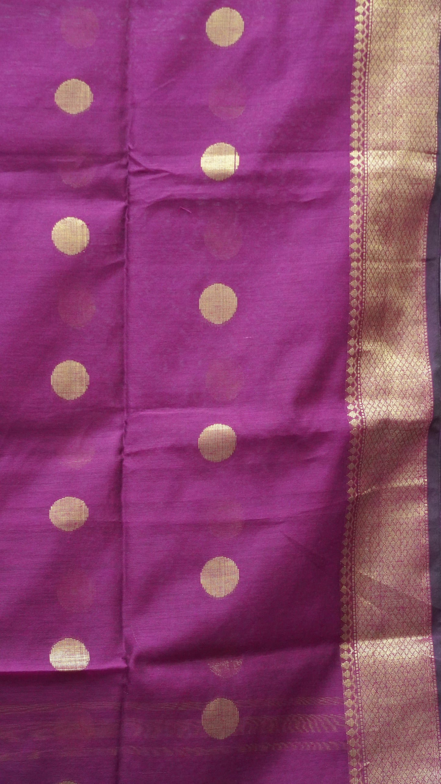 Maheswari Cotton Saree Round Butta-Purple