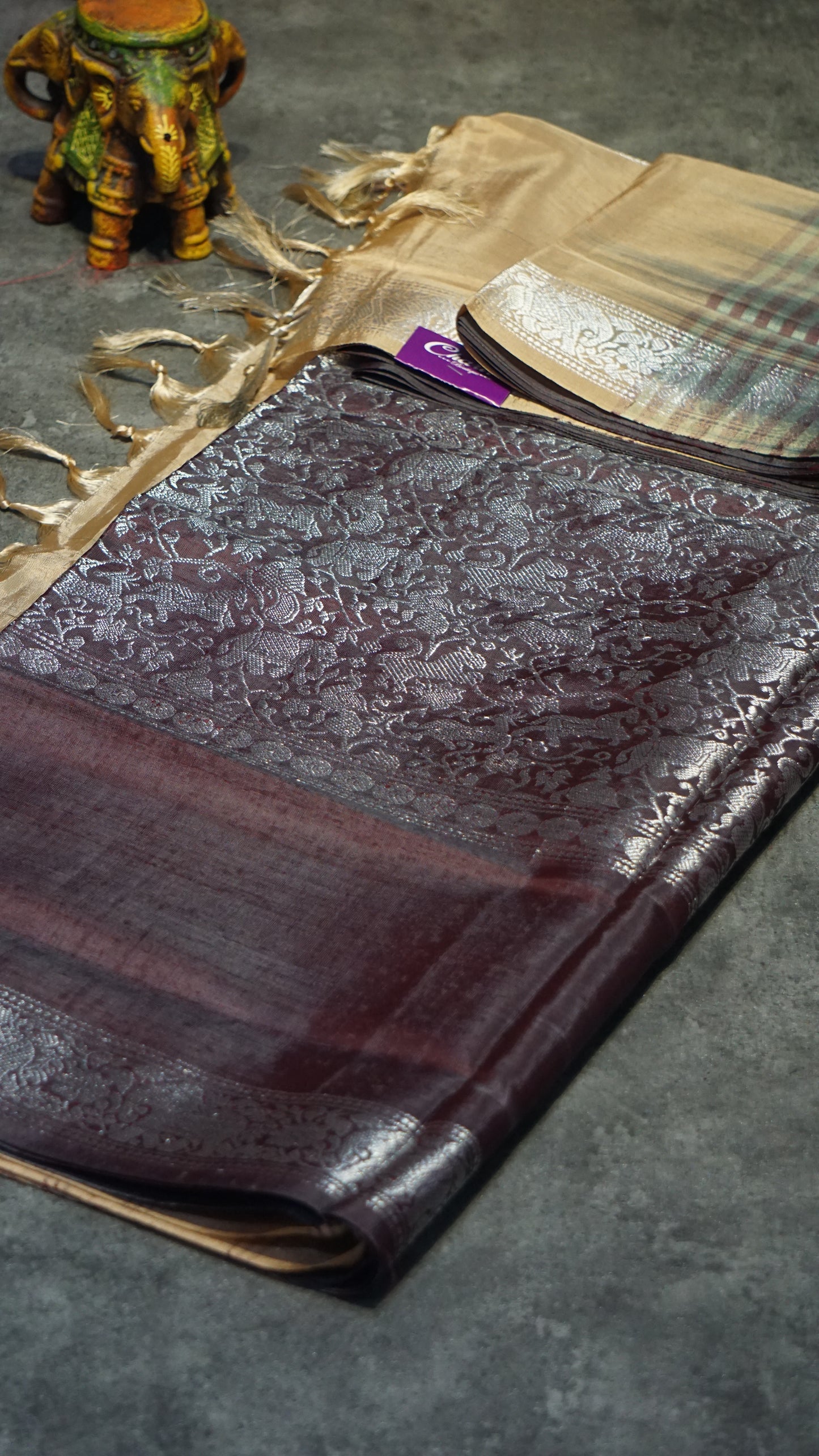 Vazhai Naaru Pattu Saree Vanasigaram Wine to Cream