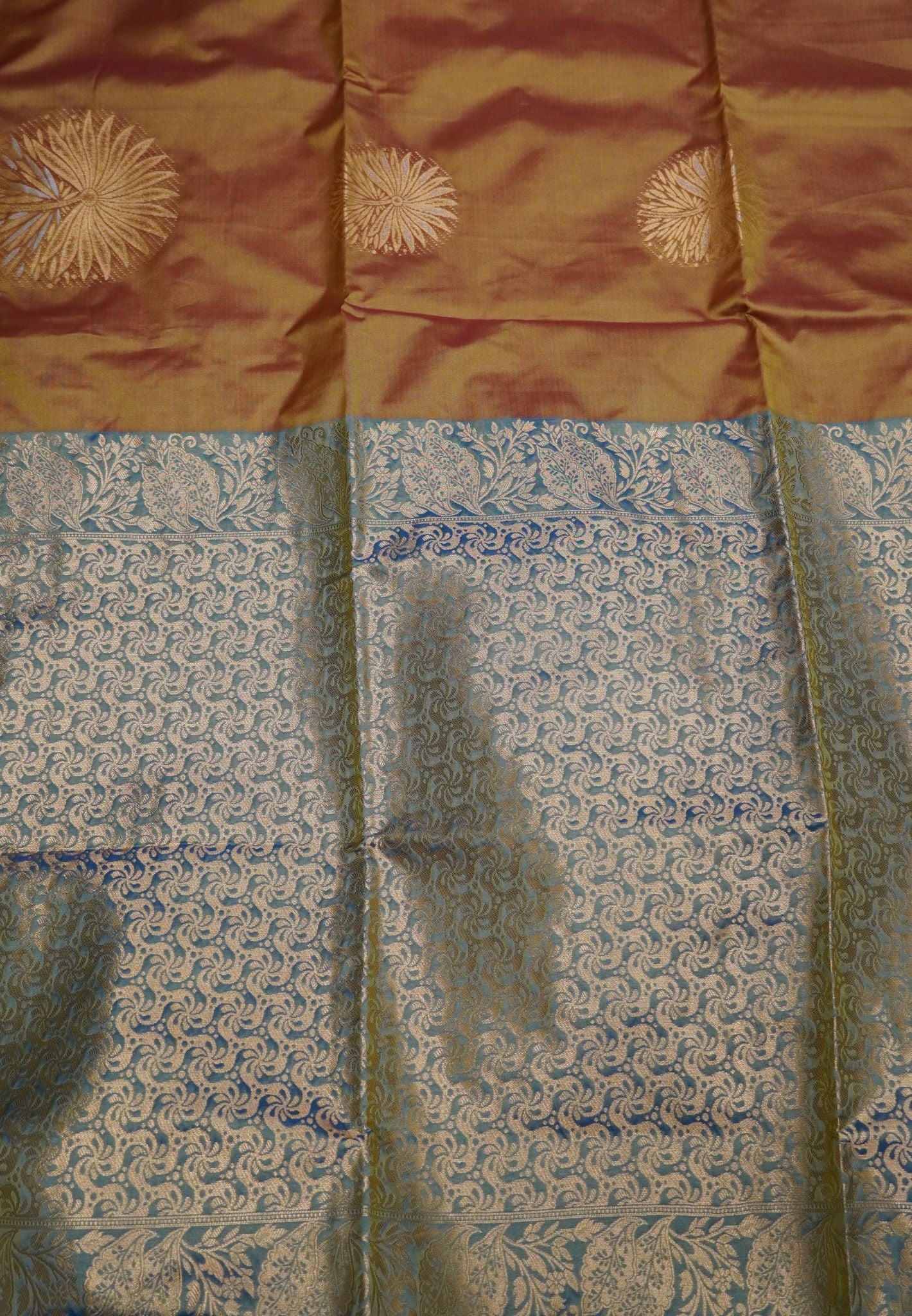 Semi Silk Saree-Golden Brown