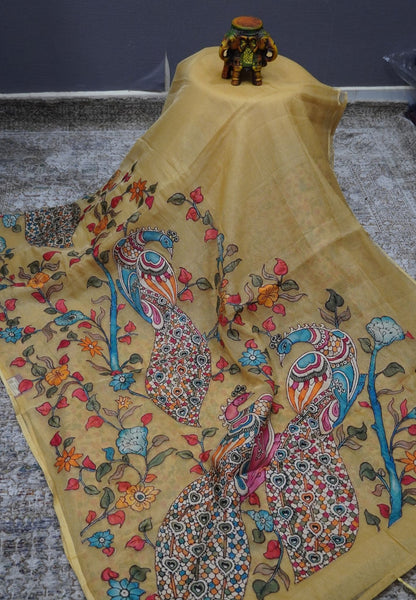 Crush Vairaoosi Tissue Silk-Sandal with applique work