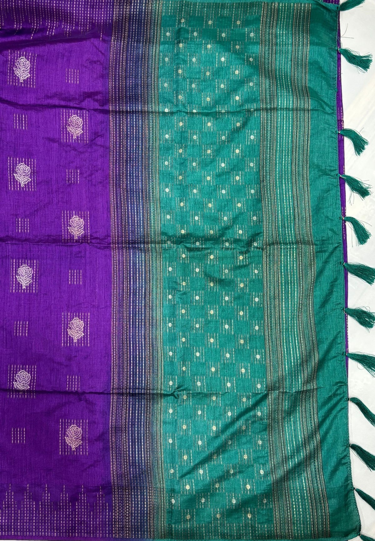 Chanderi Saree-Violet with Zari Lines