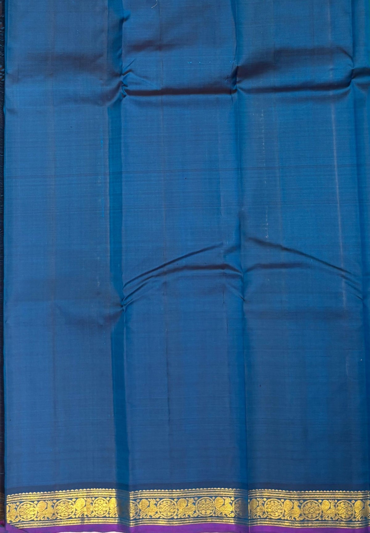 Pure Kanchipuram Silk Saree- Ramar Green with Small Border
