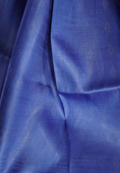 Pure Tussar Saree-Blue in Diamond Pattern
