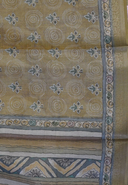 Tissue Kota Saree-Mehndi