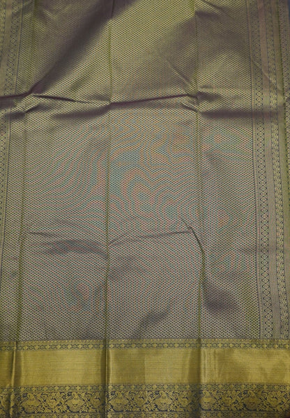 Budget Kanchipuram Saree-Green in Idol Buttas