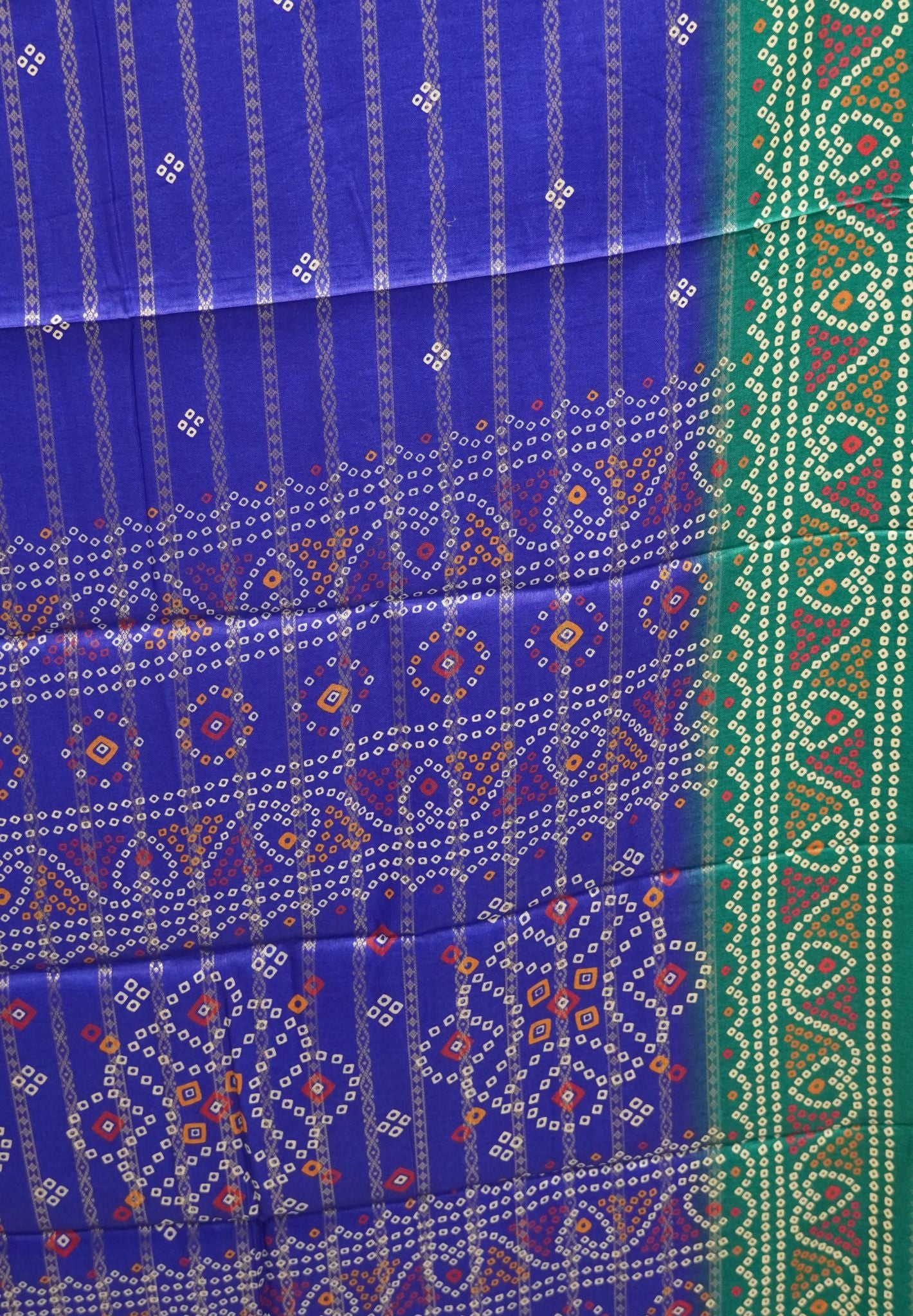 Dola Silk Saree-Ink Blue with Bandhini Print