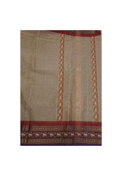 Chettinad Cotton Saree- Beige with Pichwai Tanjore Print