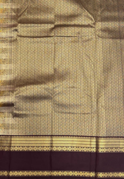 Budget Kanchipuram Saree-Cream with Contrast Border