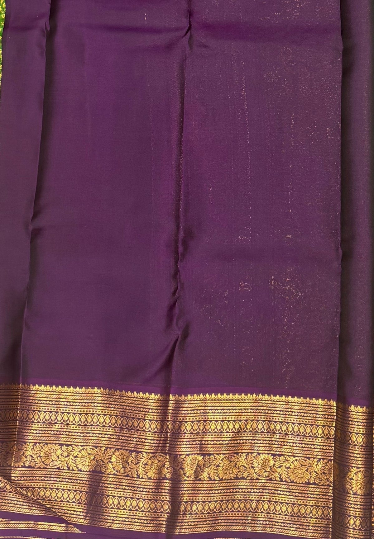 Pure Kanchipuram Silk Saree-Green with Contrast Border