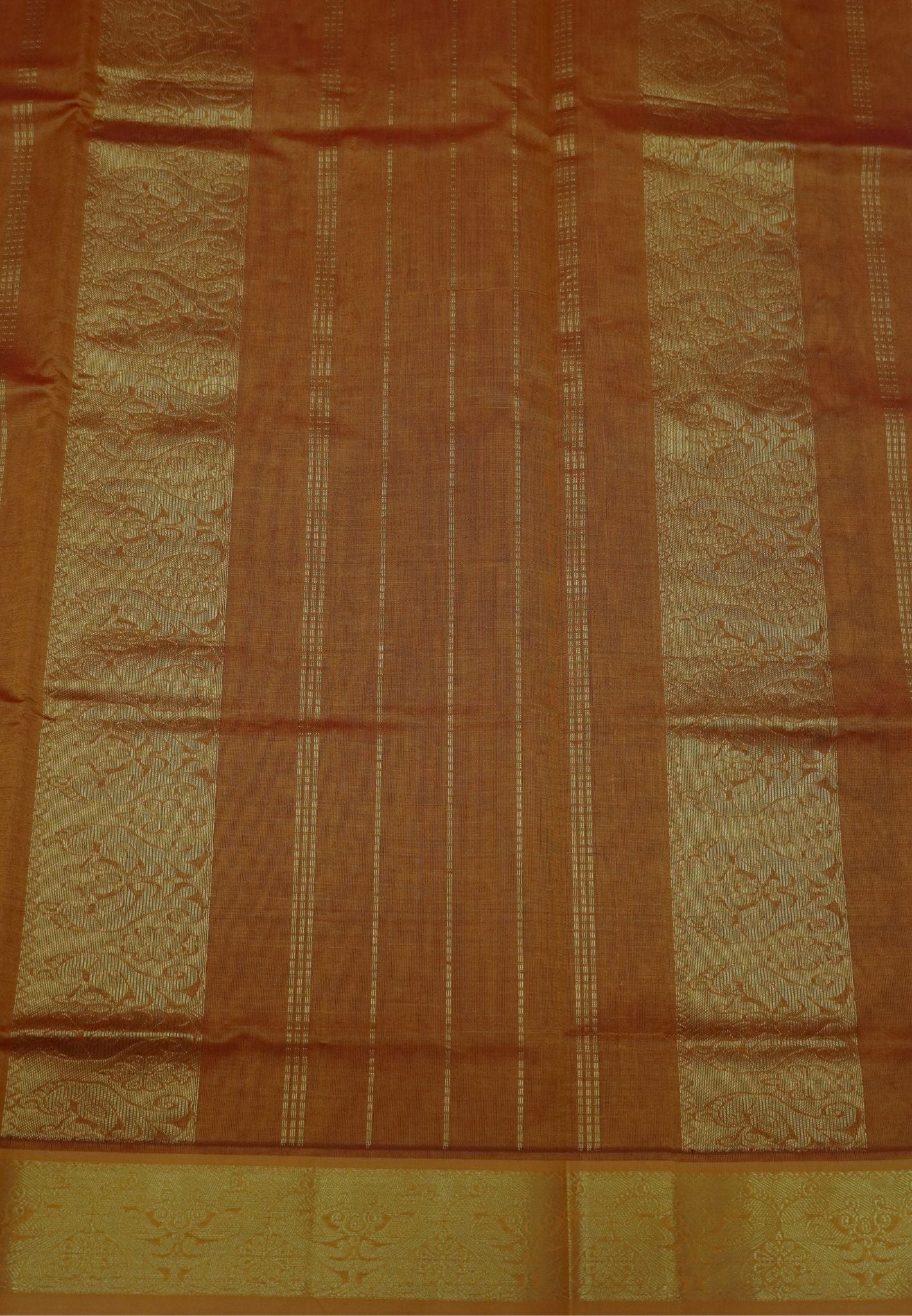Pure Silk Cotton Saree-Pastel Pink-Turmeric Yellow Zari Emboss With Contrast Border