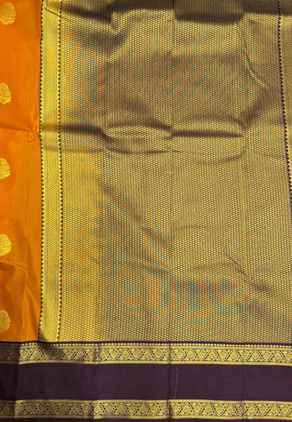 Budget Kanchipuram Saree-Mango Yellow with Contrast Border