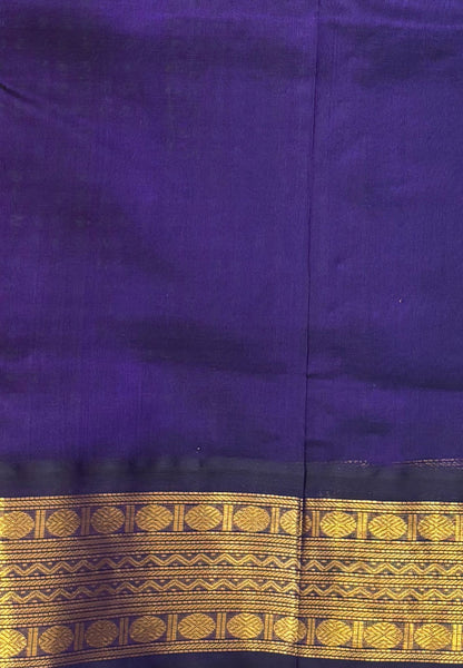 Pure Silk Cotton Saree-Olive Green In Kalyani Zari With Contrast Border