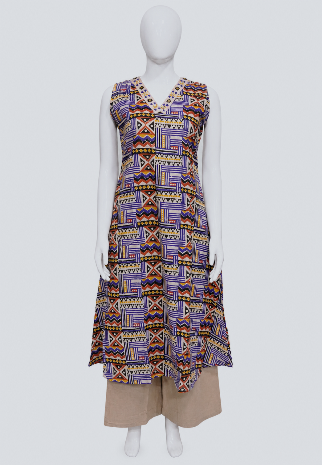 Cord Set with Geometric Printed Cotton Salwar Set