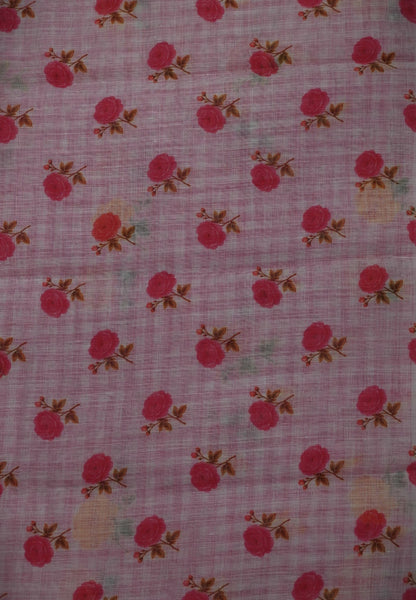 Linen Saree - Checks Light Purple