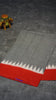 Pochampally Cotton double Ikkat Saree Grey - Red thumbnail
