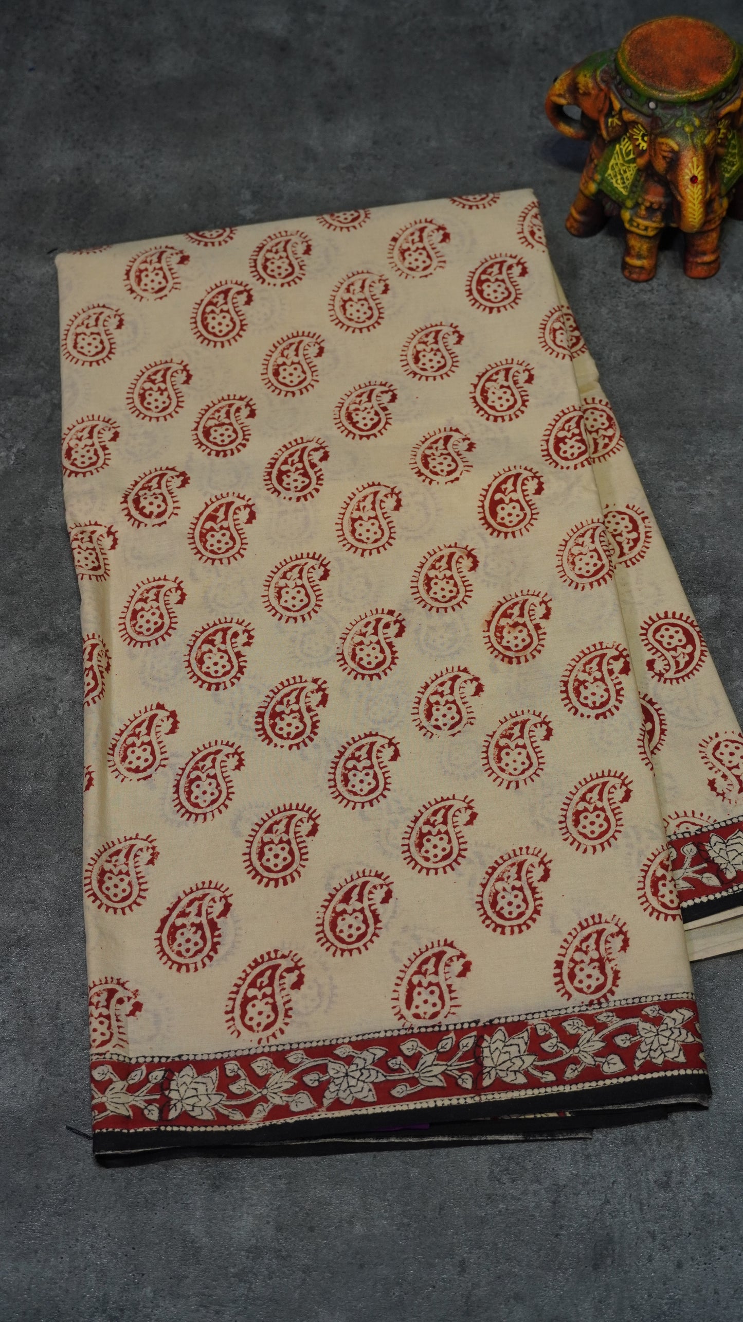 Mul Mul Cotton Saree Vertical Beige