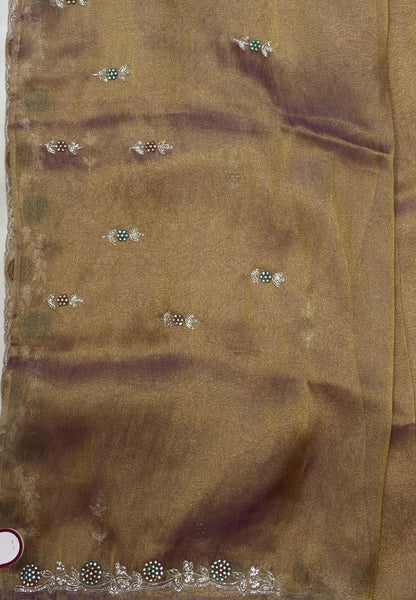 Designer Saree-Golden Purple