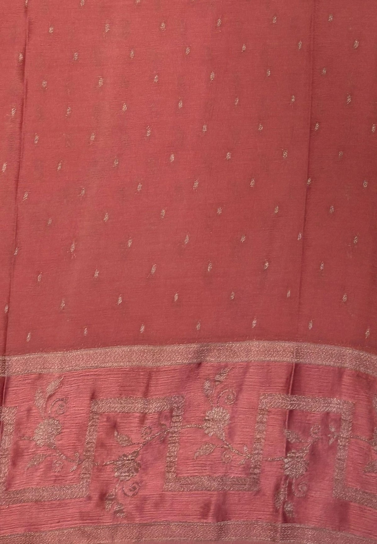 Banarasi Brocade Silk Saree-Brown with Contrast Border