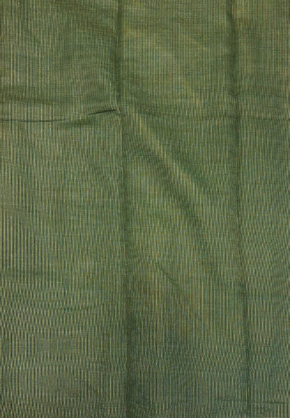 Semi Tussar Saree- Mustrd in Traditional Floral Zari Stripe with Contrast Border