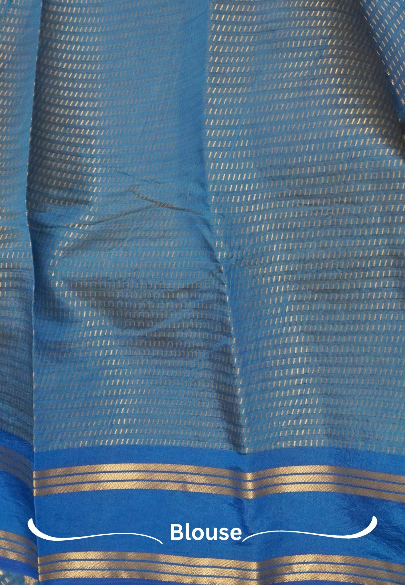 Semi Tussar Saree-Blue in RainDrop Zari with Retapet Border