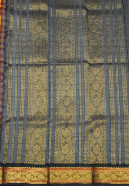 Pure Silk Cotton Saree- Palum Pazhamum Checks