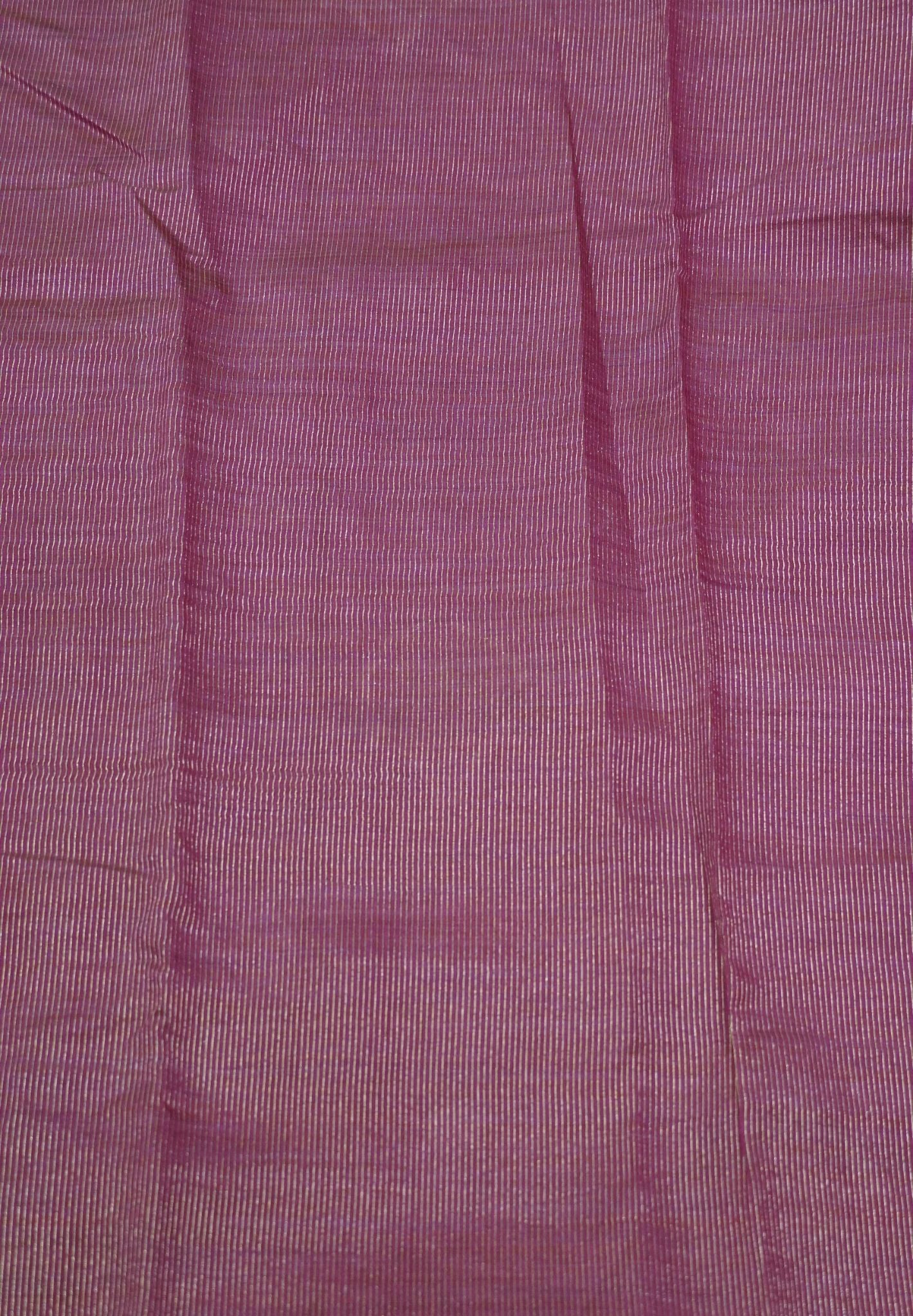 Semi Tussar Saree-Rani Pink with Floral Zari Motif