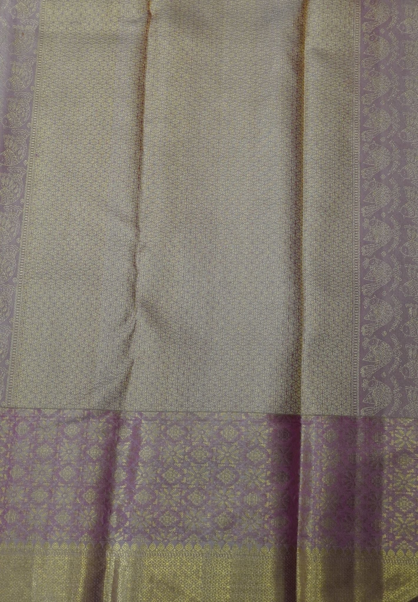 Pure Kanchipuram Silk Saree- Red with Baby Pink Border
