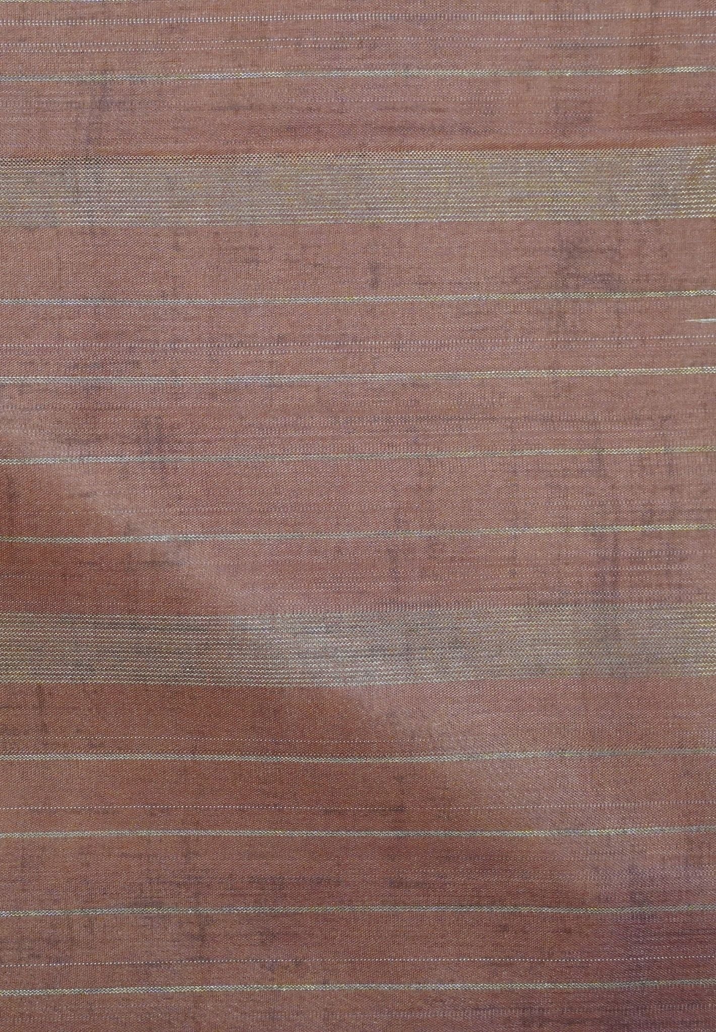 Korean Tussar Saree-Pastel Floral Artistic Weave-Brick Red