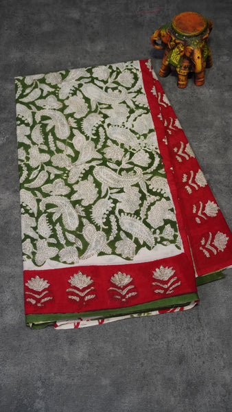 Mul Mul Cotton Saree Floral