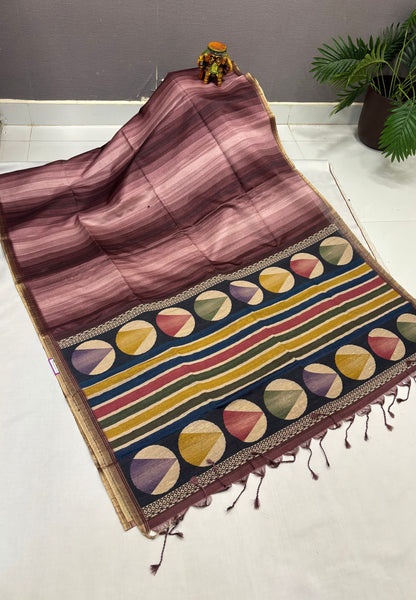Matka Tussar saree -Brown