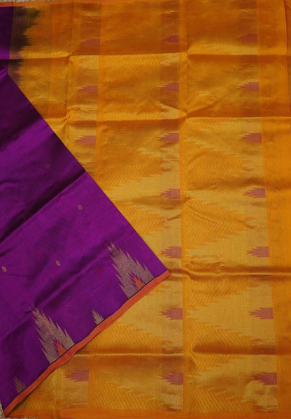Pure Silk Cotton Saree-Magenta in Thazhamboo Pattern