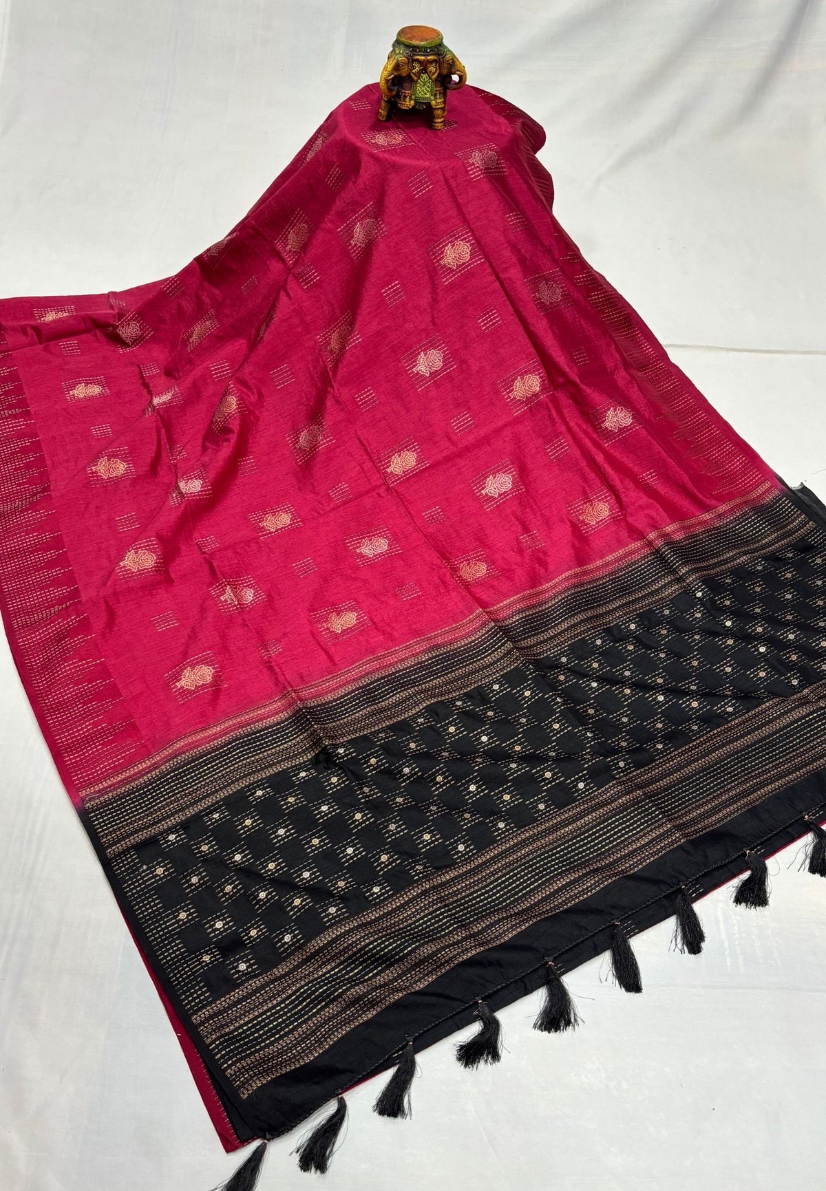 Chanderi Saree-Maroon with Zari Lines
