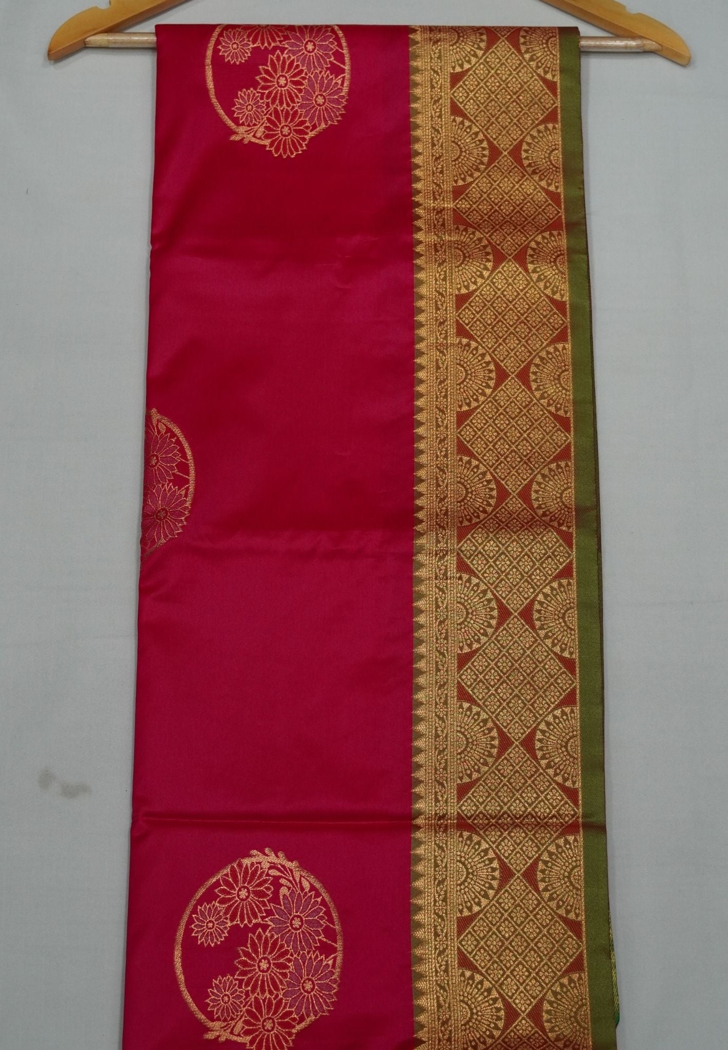 Semi Silk Saree-Rani Pink