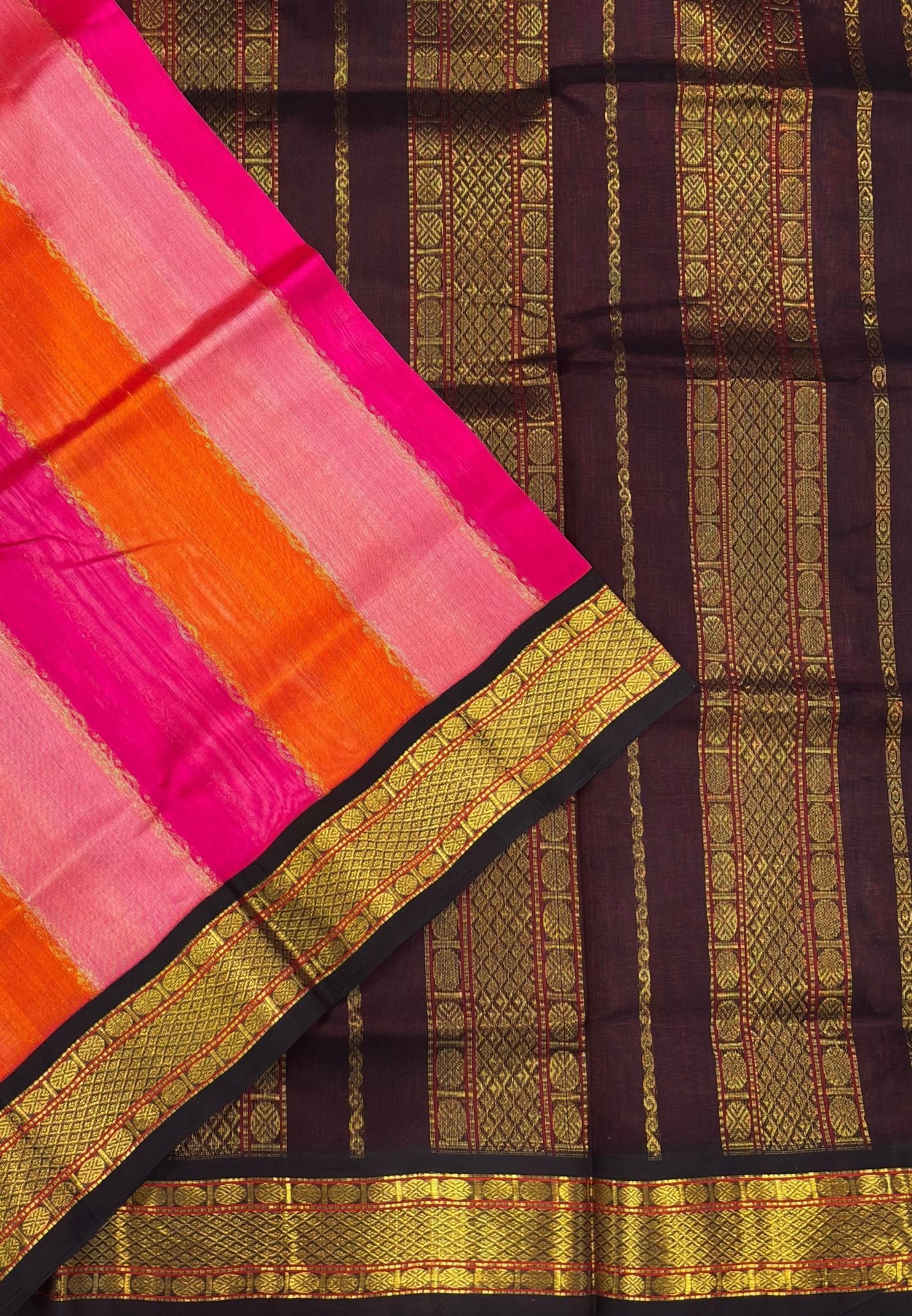 Pure Silk Cotton Saree-Multi Color in Rangkat Pattern