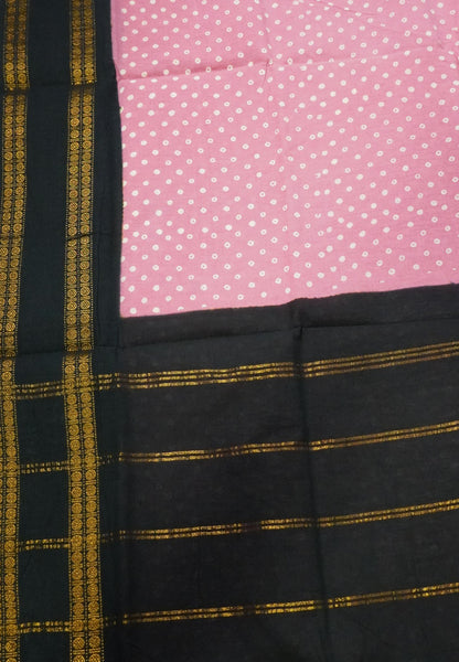 Sungudi Cotton-Bandhini Baby Pink