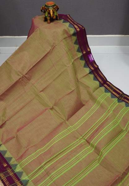 Chettinadu Cotton Saree-Light Manthulir Green