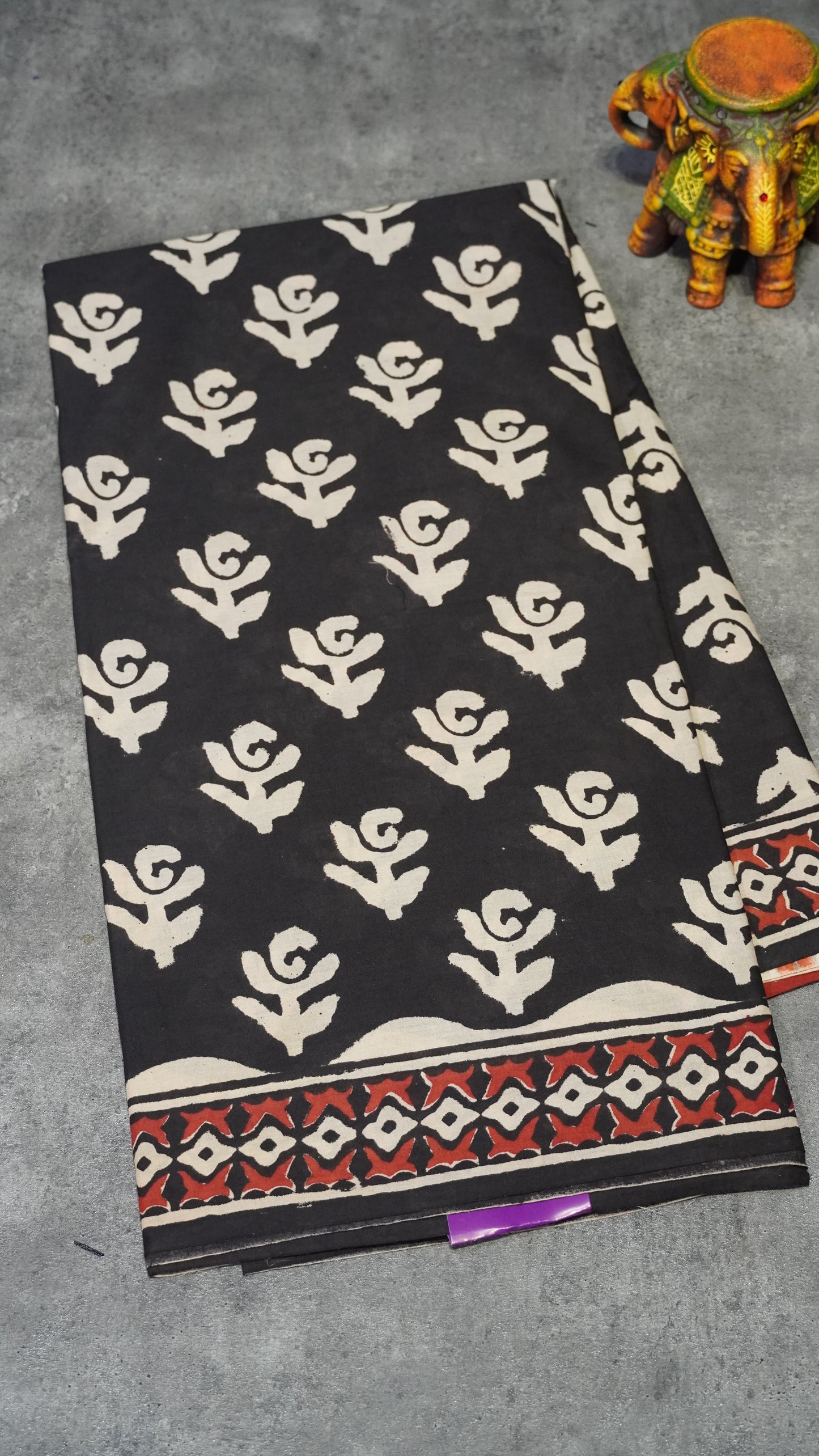 Mul Mul Cotton Saree Flower Print