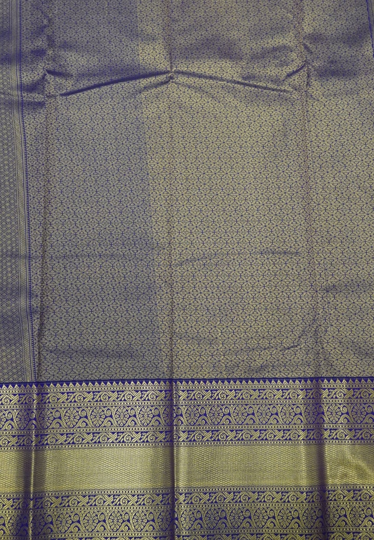 Budget Kanchipuram Saree-Purple In Floral Jaali Zari Border