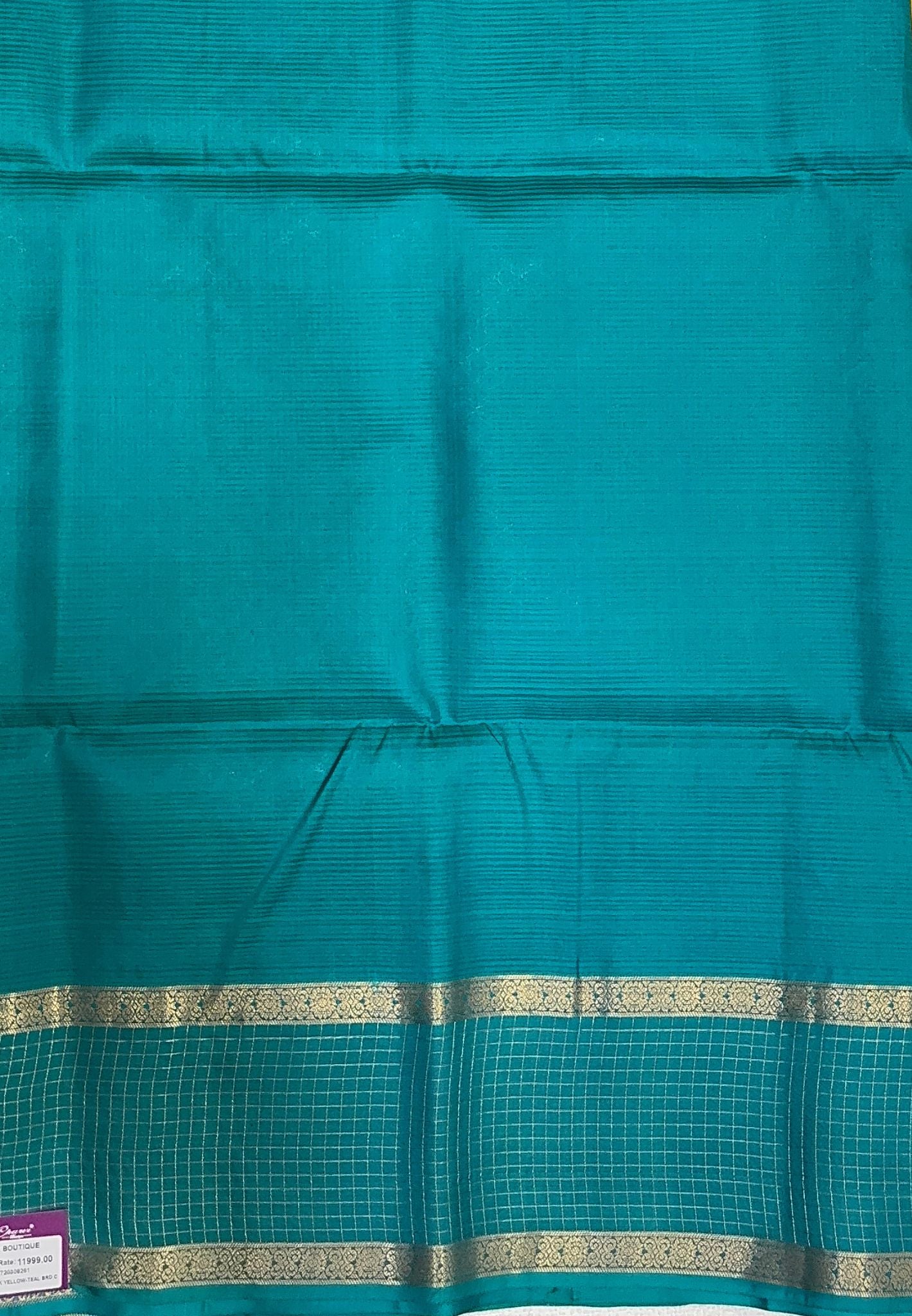 Pure Silk Cotton Saree – Yellow with Contrast Checks Zari Border