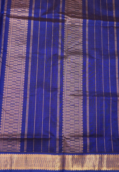 Pure Silk Cotton Saree-Maroon in Mini Checks with Contrast Border