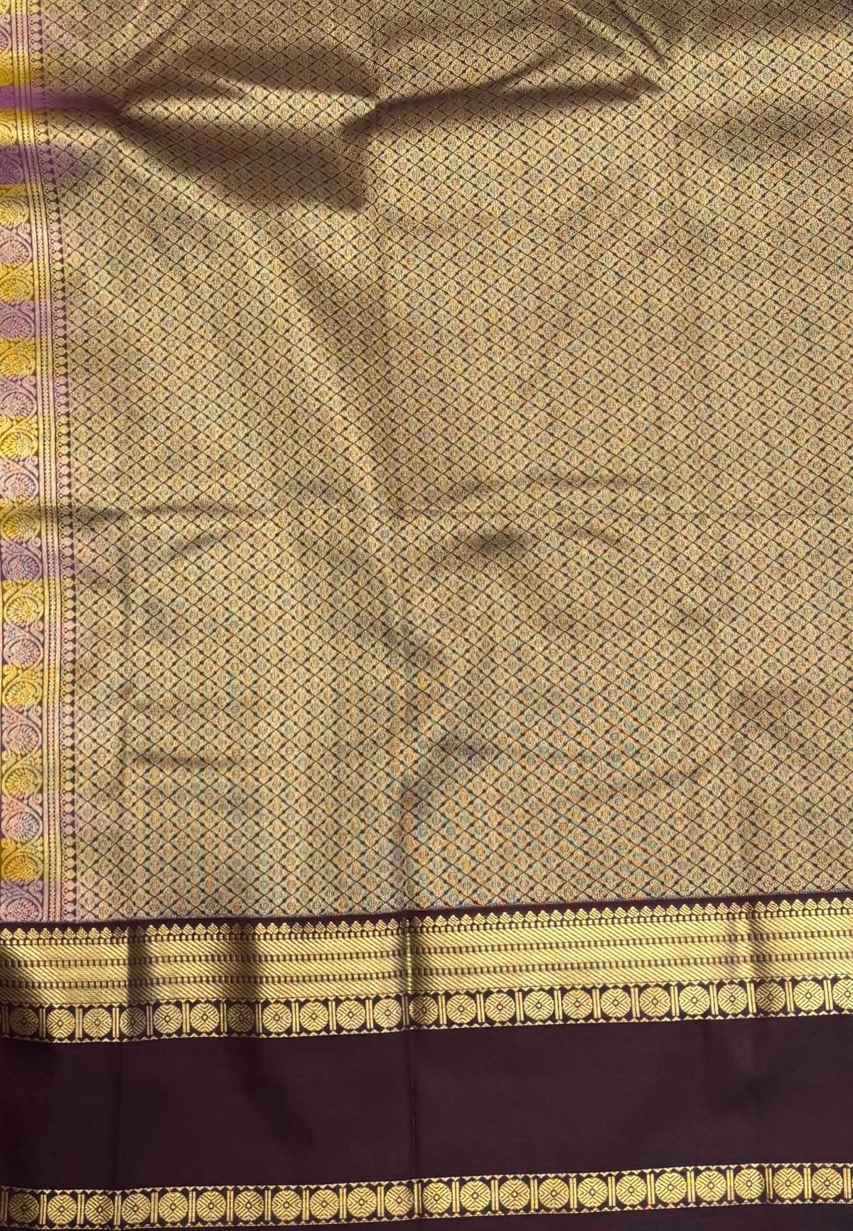 Budget Kanchipuram Saree-Purple with Contrast Border
