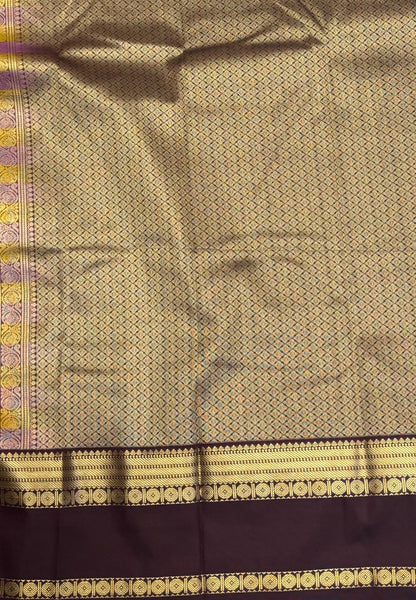 Budget Kanchipuram Saree-Purple with Contrast Border